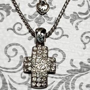 BRIGHTON pave jeweled scrolled‎ reversible Necklace